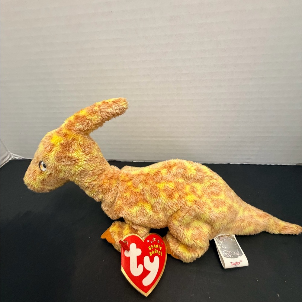 Ty Beanie Babies Orange Tooter Dinosaur Plush